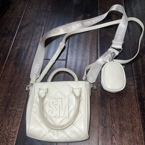 Steve Madden Cream Quilted Crossbody Bag